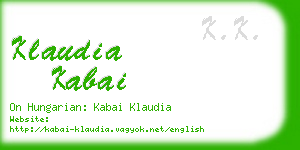 klaudia kabai business card